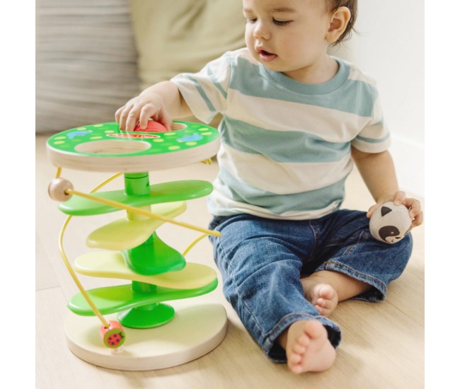Centru de joaca pentru dezvoltarea motricitatii la bebe si toddler casuta din copac cu rollercoaster