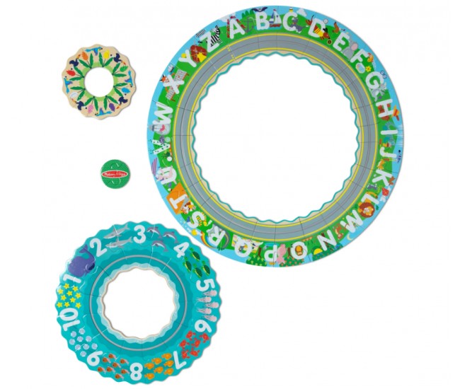 Puzzle de podea circular pentru invatarea numerelor si literelor (limba engleza) tarmul marii