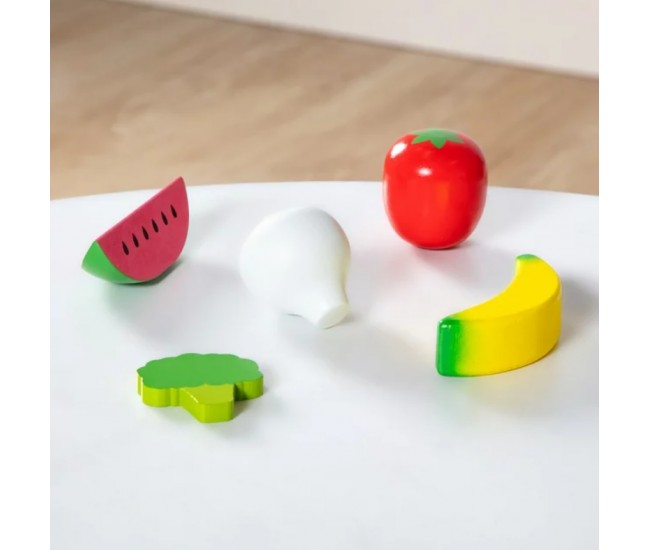 Set de joaca din lemn pentru jocuri de rol fructe si legume
