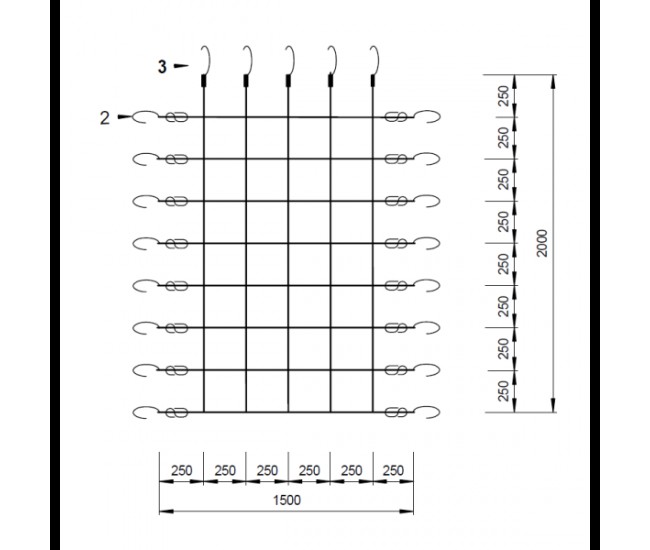 Plasa de catarat pentru spatii de joaca 1.5 x 2 m kbt