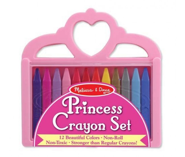 Set creioane colorate triunghiulare princess melissa and doug 12 buc