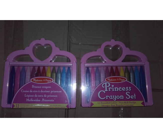 Set creioane colorate triunghiulare princess melissa and doug 12 buc