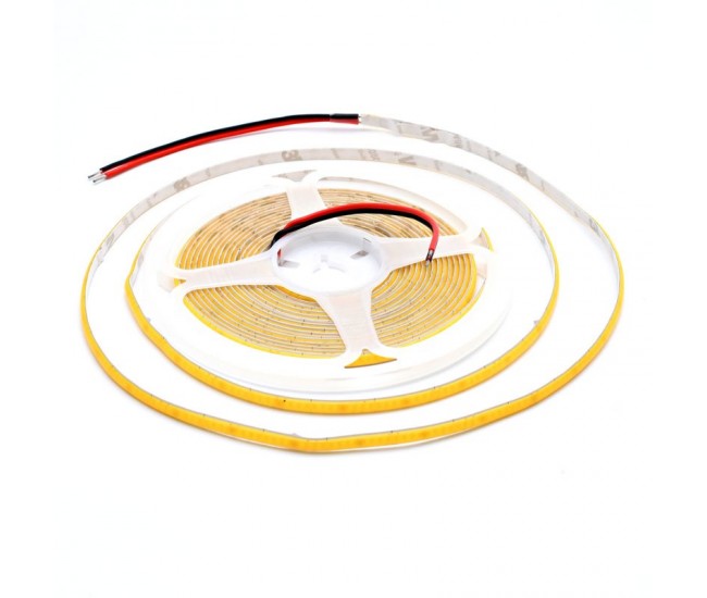 Banda led Cob 5mm - 400Led/m DC 24V - 9W/m IP20 Lumina Alb-Rece 6500K - 5m/Rol