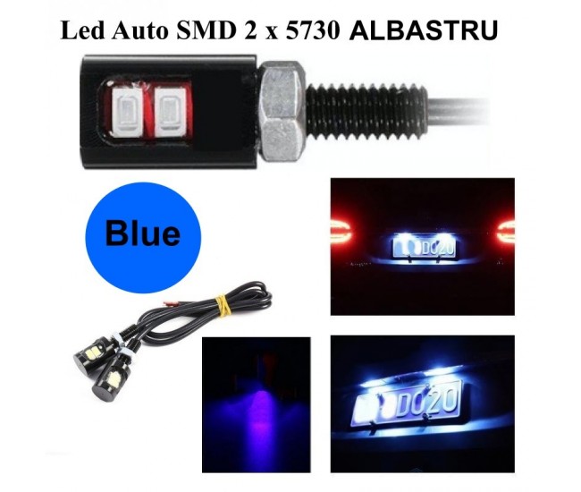 Led Auto 12mm / 12V / ALBASTRU, 2 Buc/Set