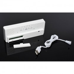 Ceas Alb Oglinda cu Lumina LED Albastru, GH-0712L Ceas Alb Oglinda cu Lumina LED Albastru, GH-0712L