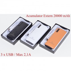 Baterie Externa Power-Bank 20000mAh, 3,7V/38,5Wh Baterie Externa Power-Bank 20000mAh, 3,7V/38,5Wh