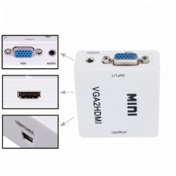 Convertor mini VGA2HDMI / VGA - HDMI - 1080P / HDV-552 Convertor mini VGA2HDMI / VGA - HDMI - 1080P / HDV-552