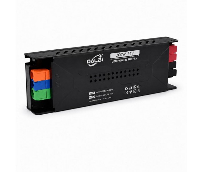 Sursa Alimentare LED 24V 200W 8.3A Slim cu Conectare Rapida Push-In DALBI