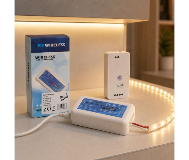 Dimmer LED Wireless RF 2.4G 12V-24V pentru Banda LED Monocolor DALBI