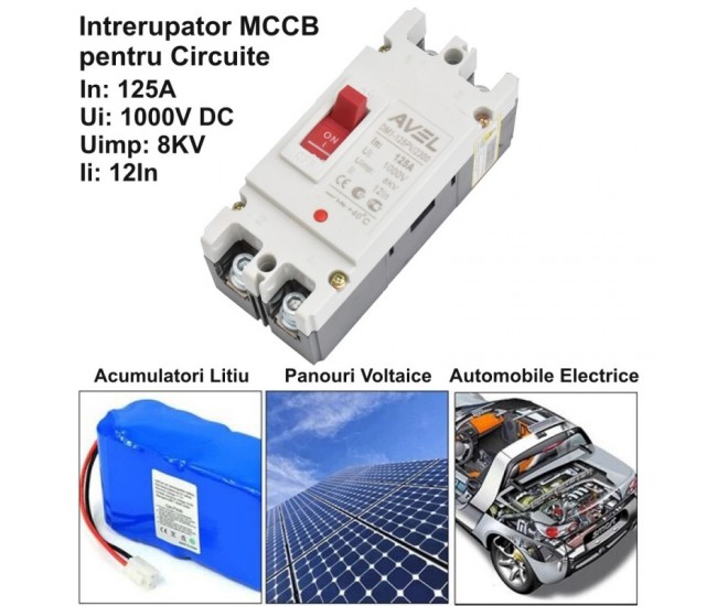 Intrerupator de Circuit Solar MCCB 2P-125A / 1000V DC