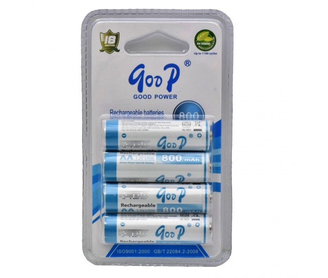 Acumulatori GooD R6 AA / 800mAh, Ni-Mh Set 4/Buc