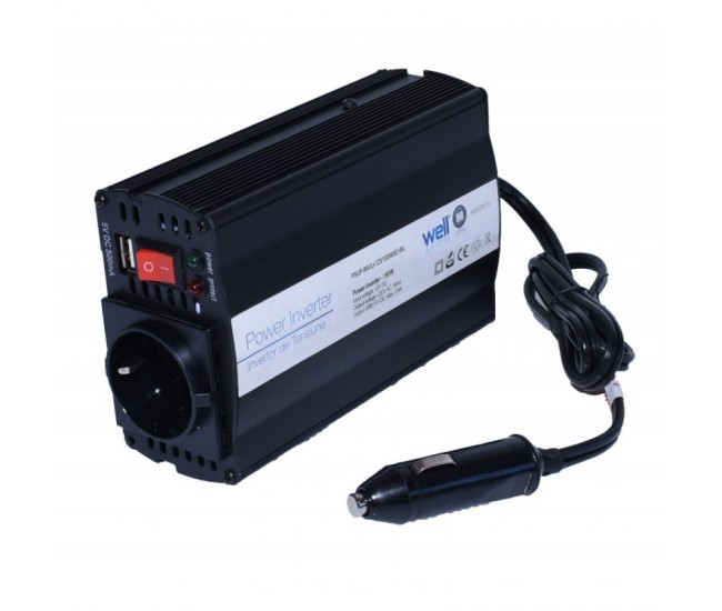 Invertor Auto 150W, 12V-220V + USB