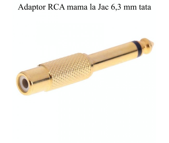 Adaptor Jack 6,3 Tata mo-RCA Mama, Auriu