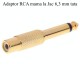 Adaptor Jack 6,3 Tata mo-RCA Mama, Auriu