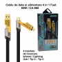 Cablu de Date 4 in 1 Super Fast - PD 27W, USB 65W, Iphone - 1,2m / CA-888