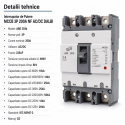Intrerupator de Putere MCCB 3P 200A NF AC/DC DALBI