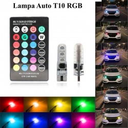 Led Auto T10 RGB 5050 12V-5W cu Telecomanda Led Auto T10 RGB 5050 12V-5W cu Telecomanda