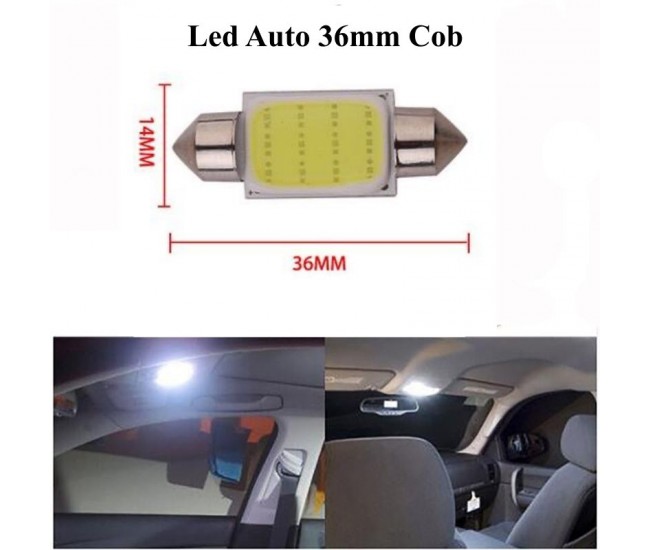 Led Auto 36mm Cob, Lumina Alba, 2buc/set