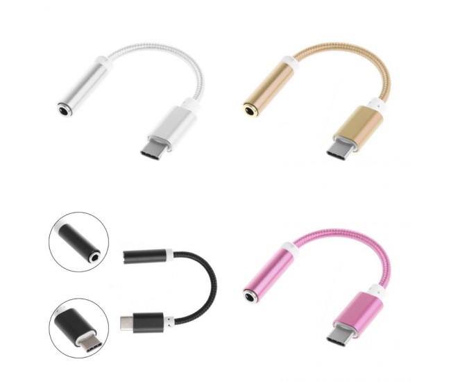 Cablu USB Tip C - Jack 3,5 Mama, Auxiliar