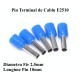 Pin Terminal de Cablu E2510 Albastru, 100Buc/Set