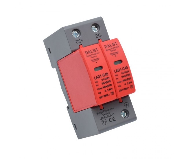 Descarcator de Supratensiune Fotovoltaic DC 500V 40kA 2P LAD1-C40 DALBI