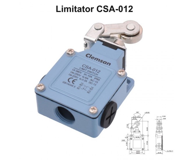 Limitator de Cursa cu Rola si Buton CSA-012