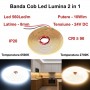 Banda Led Cob 560D/m - Lumina 2 in 1 Alb 2700K-6500K - 24V/2 Fire - 8mm - 10W/m -  RA 90, Protectie IP20 - Rola/5m