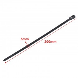 Colier de Plastic Reutilizabil 5x200mm Negru  - 100Buc/Set Colier de Plastic Reutilizabil 5x200mm Negru  - 100Buc/Set