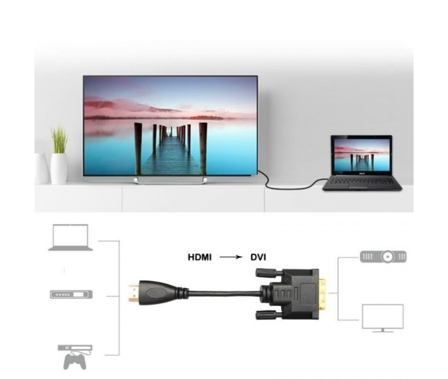 Cablu Video HDMI la DVI D 24+1/3m