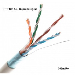 Cablu FTP Cat. 5e Cupru Integral 0.50mm/24AWG  rola 305ml THB Cablu FTP Cat. 5e Cupru Integral 0.50mm/24AWG  rola 305ml THB