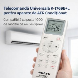 Telecomandă Universală Aer Condiționat HUAYU K-1769E-L Compatibilă cu Peste 1000 de Modele AC