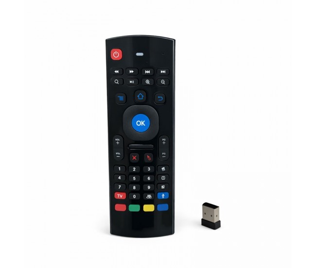Telecomanda Universala Inteligenta Air Fly Mouse MX-3 cu Comanda Vocala, Wireless, pentru Smart TV, Android TV, PC si Proiector