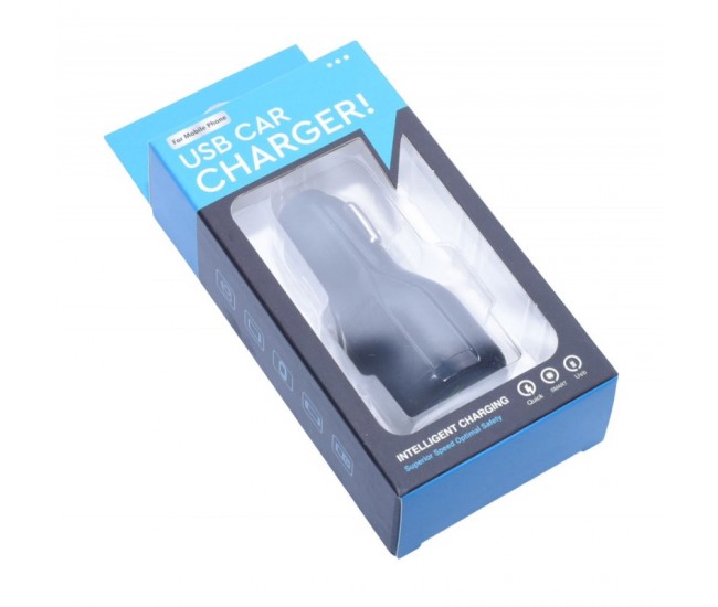Incarcator Auto 2 x Usb 3.0/D-15, Negru