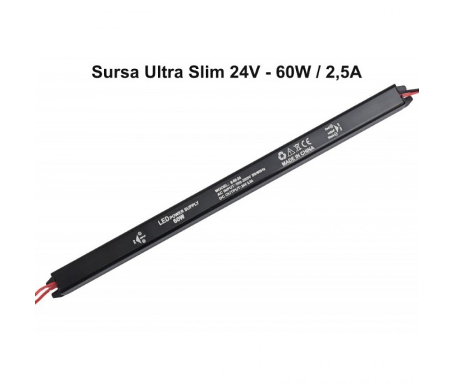 Sursa de Alimentare 24V-60W / 2,5A - Ultra Slim Black