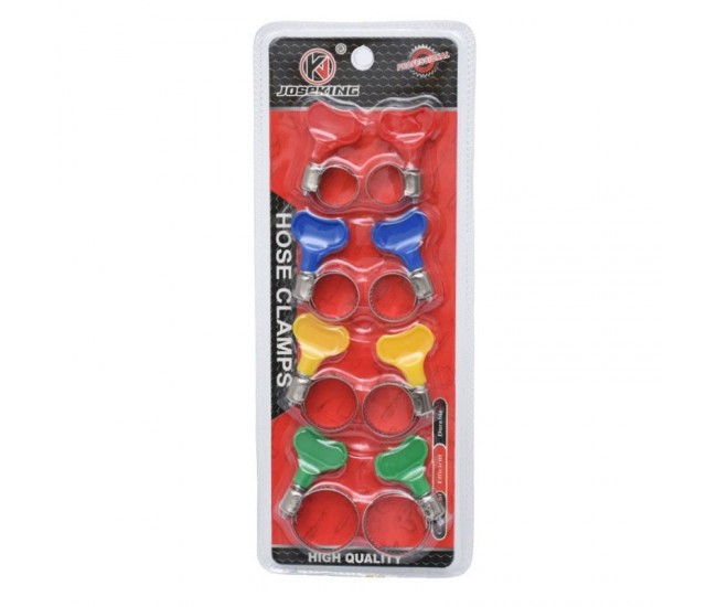 Set 8 Coliere din Inox cu Strangere Rapida tip Fluture pentru Furtun