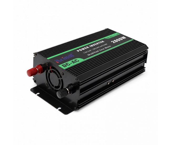 Invertor de Tensiune 2000W, 12V la 220V, Undă Sinusoidală Modificată, USB