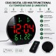 Ceas Digital LED Rotund 26cm Rosu-Verde cu Telecomanda, Temperatura si Umiditate 3813L DALBI