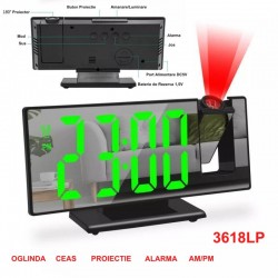 Ceas cu Oglinda si  Proiectie 3618LP / Verde Ceas cu Oglinda si  Proiectie 3618LP / Verde
