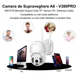 Camera de Supraveghere A6 cu PTZ 360˚ si IP - V380PRO