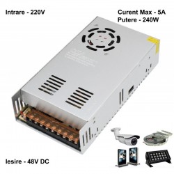 Sursa de Alimentare Metalica 220V-48V/240W-5A Sursa de Alimentare Metalica 220V-48V/240W-5A