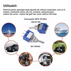 Intrerupator Mini Basculant, ON-OF-ON / MTS-103 Intrerupator Mini Basculant, ON-OF-ON / MTS-103