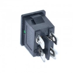 Intrerupator Mic IRS 220V Led Verde 4P, 21x15mm Intrerupator Mic IRS 220V Led Verde 4P, 21x15mm