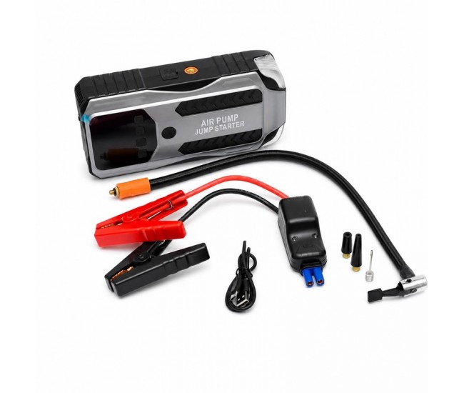 Robot Pornire Auto 12V 4000A Peak Compresor Digital 150PSI Power Bank Lanterna DALBI