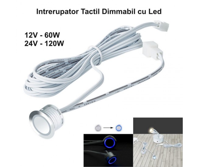 Intrerupator Touch Senzor 18mm de Banda Led 12V-60W / 24V-120W