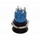 Push Buton Negru 19mm/Led Rosu