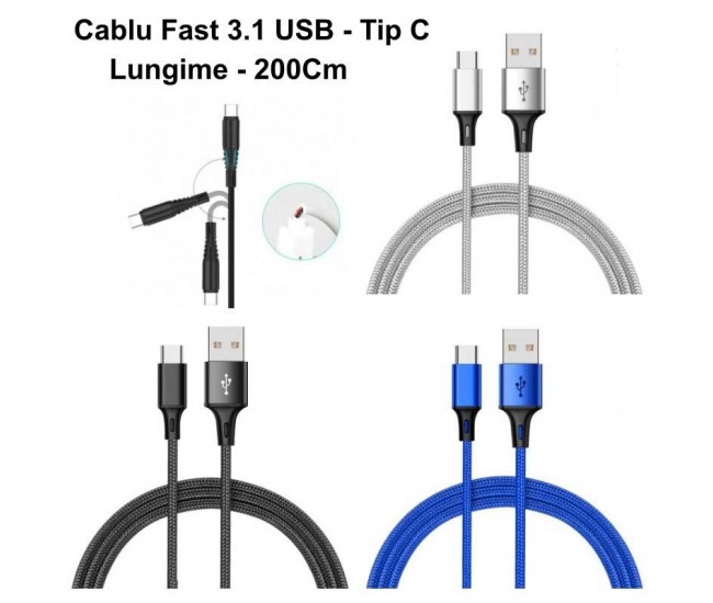 Cablu Usb Fast Charger 3.1 Tip C - 2m / CA-8553 Diverse Culori