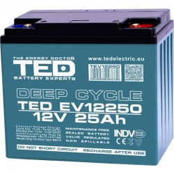 Acumulator 12V 25Ah Deep Cycle plumb-acid pentru scutere electrice, UPS si aplicatii industriale