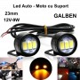 Led Auto 23mm cu Suport / 12V - 9W / GALBEN, 2 Buc/Set