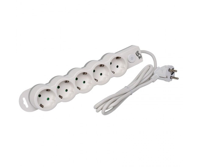 Prelungitor Electric cu Intrerupator, 5 Prize si Protectie Copii, Cablu 3x1mm / 3m