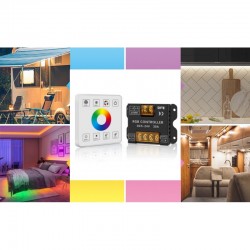 Controler Led RGB + Touch Panel 5V-24V - 30A Controler Led RGB + Touch Panel 5V-24V - 30A